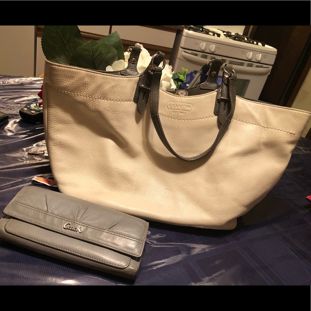 Coach bag with matching wallet